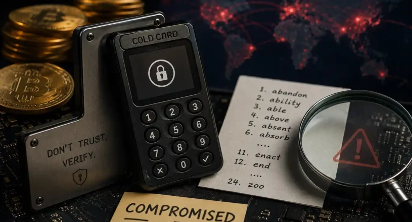 Из кошельков Coldcard похитили биткоины примерно на $130 млн